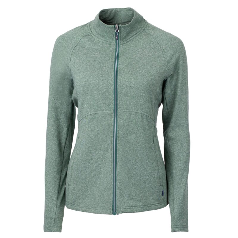Cutter & Buck Adapt Eco Knit Heather Recycled Womens Full Zip - 6