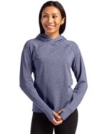 Cutter & Buck Adapt Knit Recycled Womens Heathered Hooded Pullover - 1