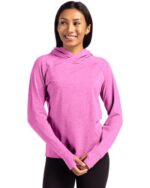Cutter & Buck Adapt Knit Recycled Womens Heathered Hooded Pullover - 2
