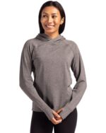 Cutter & Buck Adapt Knit Recycled Womens Heathered Hooded Pullover - 3