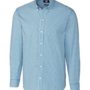 Cutter & Buck Easy Care Stretch Gingham Mens Long Sleeve Dress Shirt