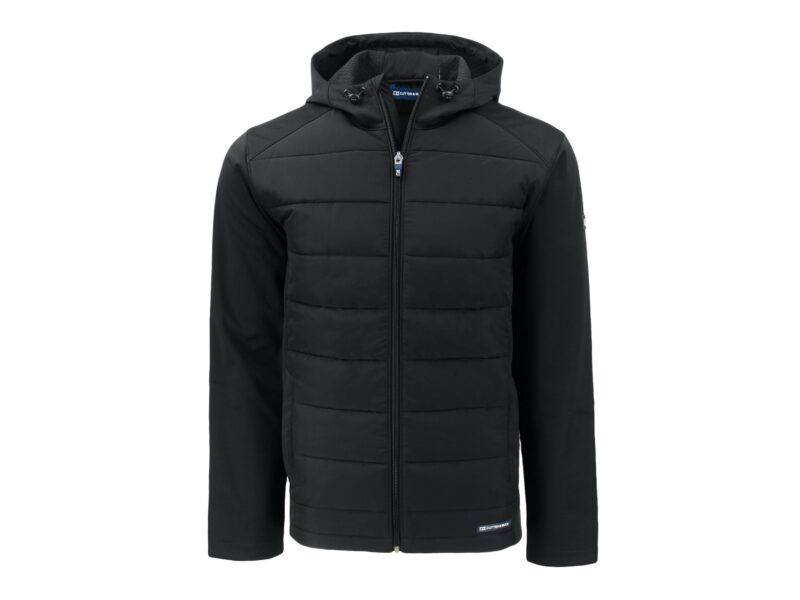 Cutter & Buck Evoke Hybrid Eco Softshell Recycled Full Zip Mens Big & Tall Hooded Jacket - 2