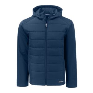 Cutter & Buck Evoke Hybrid Eco Softshell Recycled Full Zip Mens Big & Tall Hooded Jacket