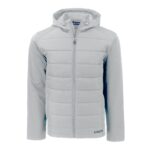 Cutter & Buck Evoke Hybrid Eco Softshell Recycled Full Zip Mens Hooded Jacket - 1