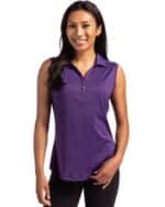 Cutter & Buck Forge Eco Stretch Recycled Womens Sleeveless Polo - 2