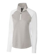 Cutter & Buck Forge Tonal Stripe Stretch Half Zip Womens Top - 1