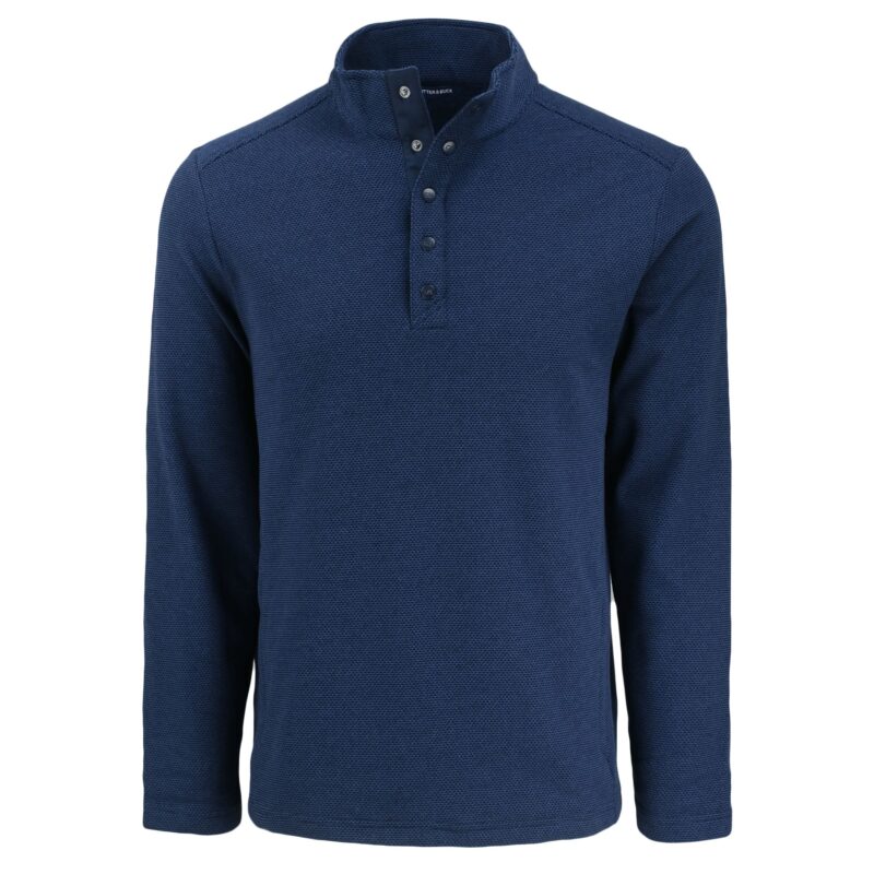 Cutter & Buck Hunts Point Eco Textured Fleece Recycled Mens Snap Pullover - 1