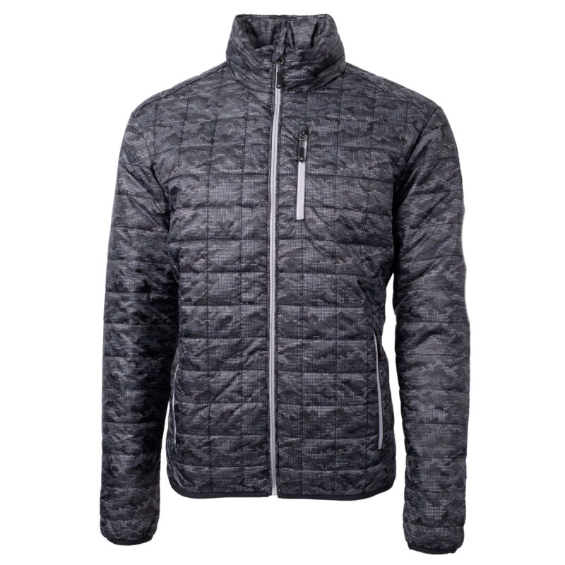 Cutter & Buck Rainier PrimaLoft? Mens Eco Insulated Full Zip Printed Puffer Jacket