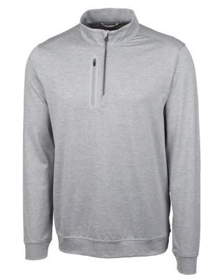 Cutter & Buck Stealth Heathered Mens Big and Tall Quarter Zip Pullover - 6