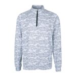 Cutter & Buck Traverse Camo Print Stretch Quarter Zip Mens Big and Tall Pullover - 1