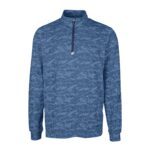 Cutter & Buck Traverse Camo Print Stretch Quarter Zip Mens Big and Tall Pullover - 2