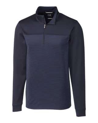 Cutter & Buck Traverse Stripe Stretch Quarter Zip Mens Big and Tall Pullover - 1