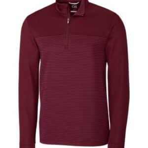 Cutter & Buck Traverse Stripe Stretch Quarter Zip Mens Pullover