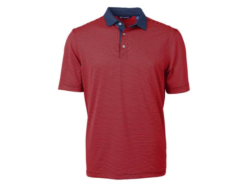 Cutter & Buck Virtue Eco Pique Micro Stripe Recycled Mens Big & Tall Polo - 1