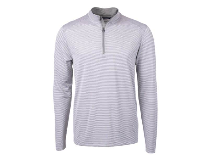 Cutter & Buck Virtue Eco Pique Micro Stripe Recycled Mens Big & Tall Quarter Zip - 2