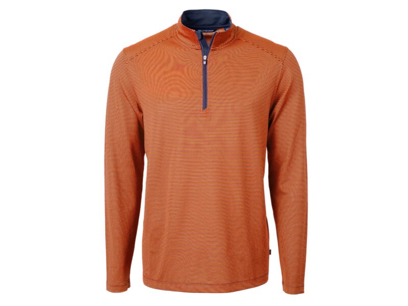 Cutter & Buck Virtue Eco Pique Micro Stripe Recycled Mens Big & Tall Quarter Zip - 5