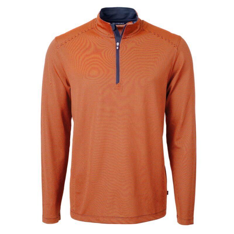 Cutter & Buck Virtue Eco Pique Micro Stripe Recycled Mens Quarter Zip - 2