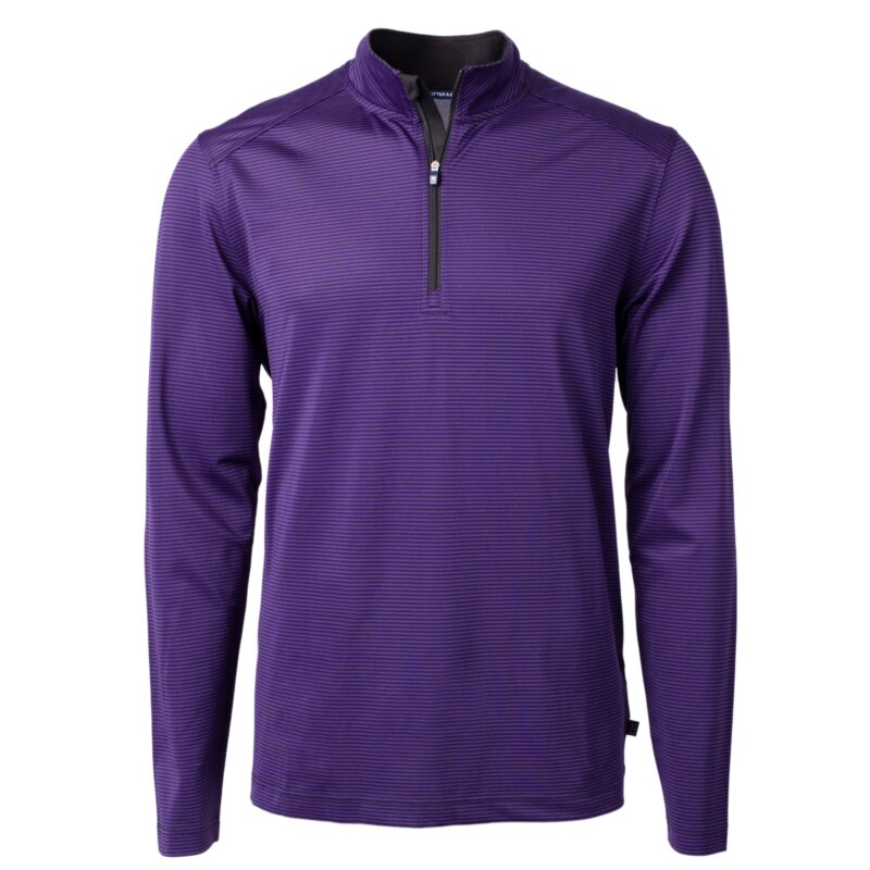 Cutter & Buck Virtue Eco Pique Micro Stripe Recycled Mens Quarter Zip - 3