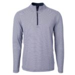 Cutter & Buck Virtue Eco Pique Micro Stripe Recycled Mens Quarter Zip - 4