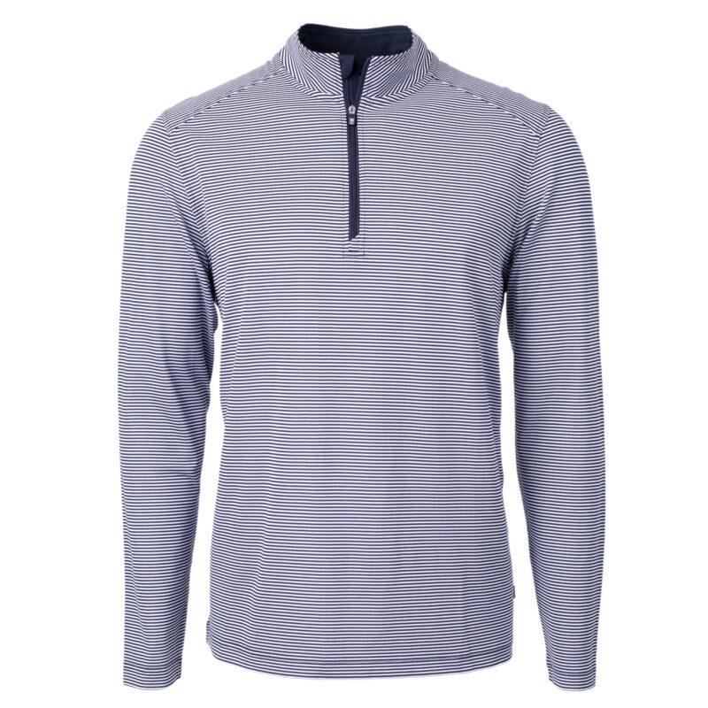 Cutter & Buck Virtue Eco Pique Micro Stripe Recycled Mens Quarter Zip - 4
