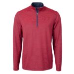 Cutter & Buck Virtue Eco Pique Micro Stripe Recycled Mens Quarter Zip - 6