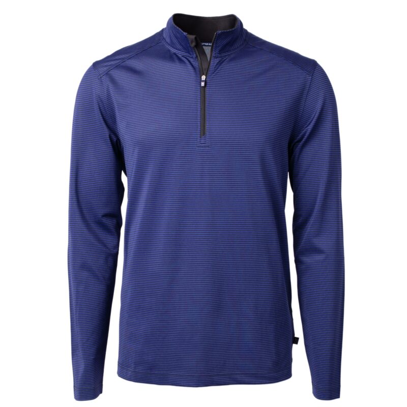 Cutter & Buck Virtue Eco Pique Micro Stripe Recycled Mens Quarter Zip - 7