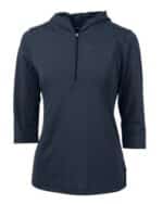 Cutter & Buck Virtue Eco Pique Recycled Half Zip Pullover Womens Hoodie - 1
