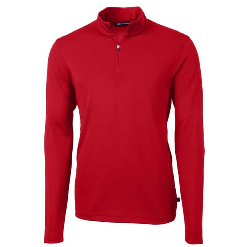Cutter & Buck Virtue Eco Pique Recycled Quarter Zip Mens Big & Tall Pullover - 3