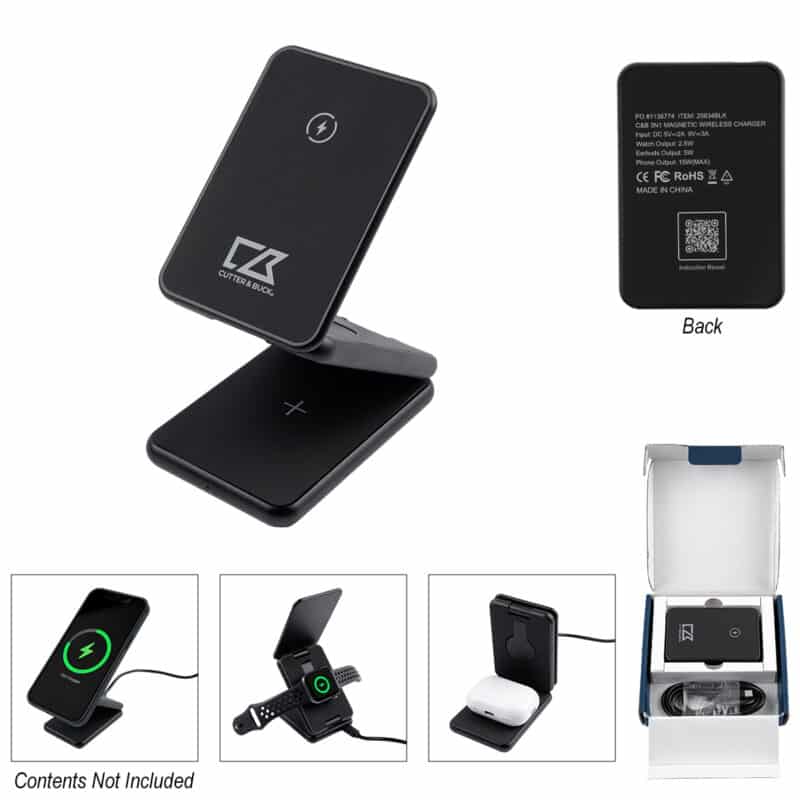 Cutter & Buck® 3-in-1 Magnetic Wireless Charger - 1