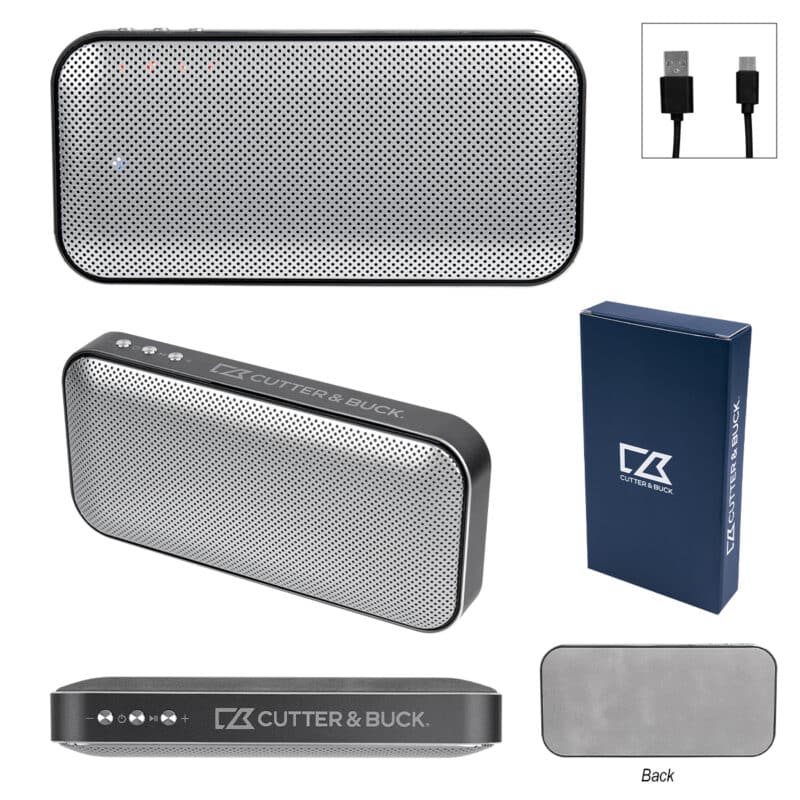 Cutter & Buck® Aluminum Suede Speaker And Power Bank - 1