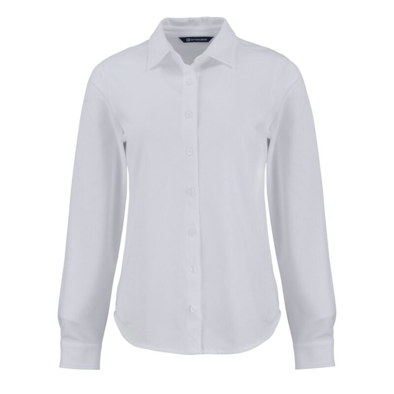 Cutter & Buck Advantage Recycled Cotton-Blend Pique?Womens?Long Sleeve Button?Down Shirt - 2