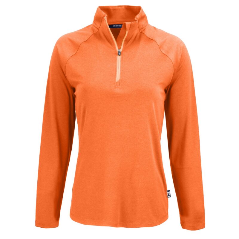 Cutter & Buck Coastline Recycled Double Peached Womens Quarter Zip Pullover - 2