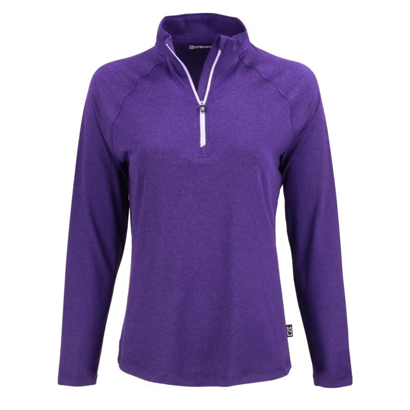 Cutter & Buck Coastline Recycled Double Peached Womens Quarter Zip Pullover - 3