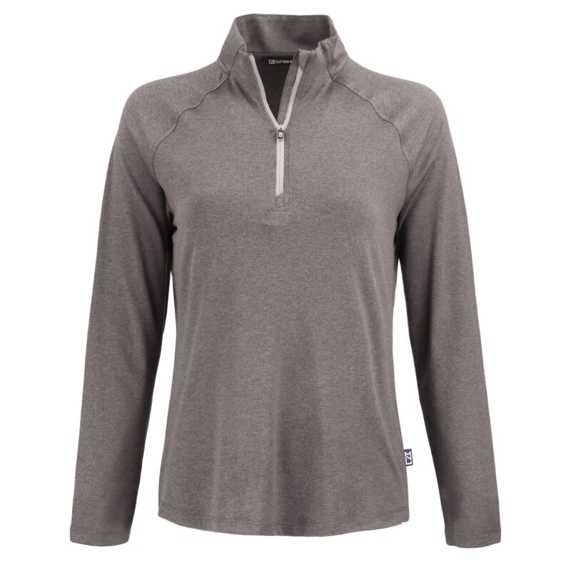 Cutter & Buck Coastline Recycled Double Peached Womens Quarter Zip Pullover - 6