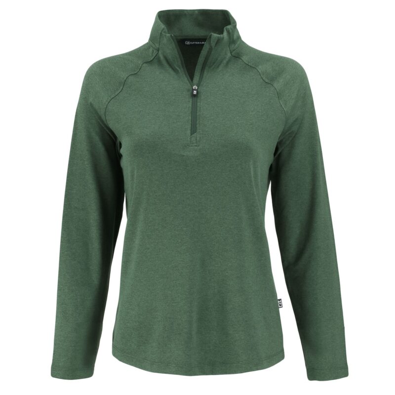Cutter & Buck Coastline Recycled Double Peached Womens Quarter Zip Pullover - 7