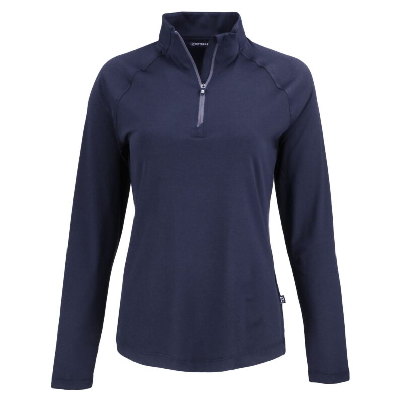 Cutter & Buck Coastline Recycled Double Peached Womens Quarter Zip Pullover - 8