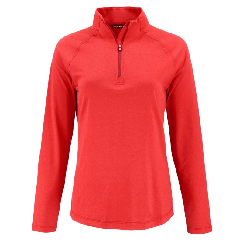 Cutter & Buck Coastline Recycled Double Peached Womens Quarter Zip Pullover - 9