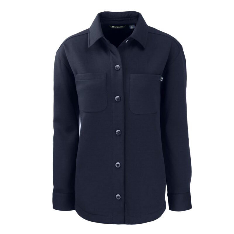 Cutter & Buck Roam Recycled Buttery-Soft Knit Womens Button Down Shirt Jacket - 1