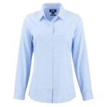 Cutter & Buck Skyline Recycled Gingham Womens Long Sleeve Spread Collar Dress Shirt