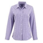 Cutter & Buck Skyline Recycled Gingham Womens Long Sleeve Spread Collar Dress Shirt - 4