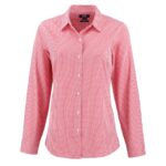 Cutter & Buck Skyline Recycled Gingham Womens Long Sleeve Spread Collar Dress Shirt - 7