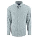 Cutter & Buck Skyline Recycled Pinstripe Mens Long Sleeve Button Down Dress Shirt - 1