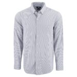 Cutter & Buck Skyline Recycled Pinstripe Mens Long Sleeve Button Down Dress Shirt