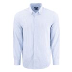 Cutter & Buck Skyline Recycled Pinstripe Mens Long Sleeve Button Down Dress Shirt - 2