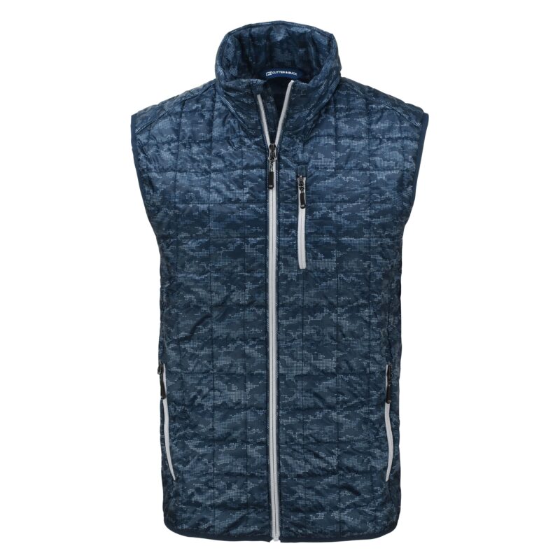 Cutter & Buck Rainier PrimaLoft? Mens Eco Insulated Full Zip Printed Puffer Vest - 2
