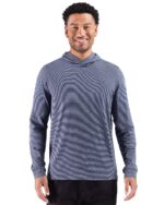 Cutter & Buck Adapt Recycled Soft Knit Stripe Mens Big & Tall Hooded Pullover