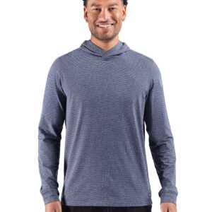 Cutter & Buck Adapt Recycled Soft Knit Stripe Mens Big & Tall Hooded Pullover