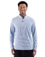 Cutter & Buck Adapt Recycled Soft Knit Stripe Mens Big & Tall Quarter Zip Pullover