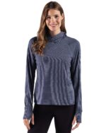 Cutter & Buck Adapt Recycled Soft Knit Stripe Womens Hooded Pullover