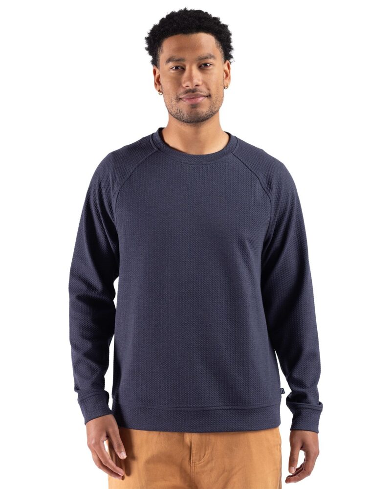 Cutter-Buck-Drift-Epic-Confidence-Recycled-Textured-Knit-Mens-Crewneck-Pullover-MCK01394 Cutter & Buck Drift Epic Confidence Recycled Textured Knit Mens Crewneck Pullover